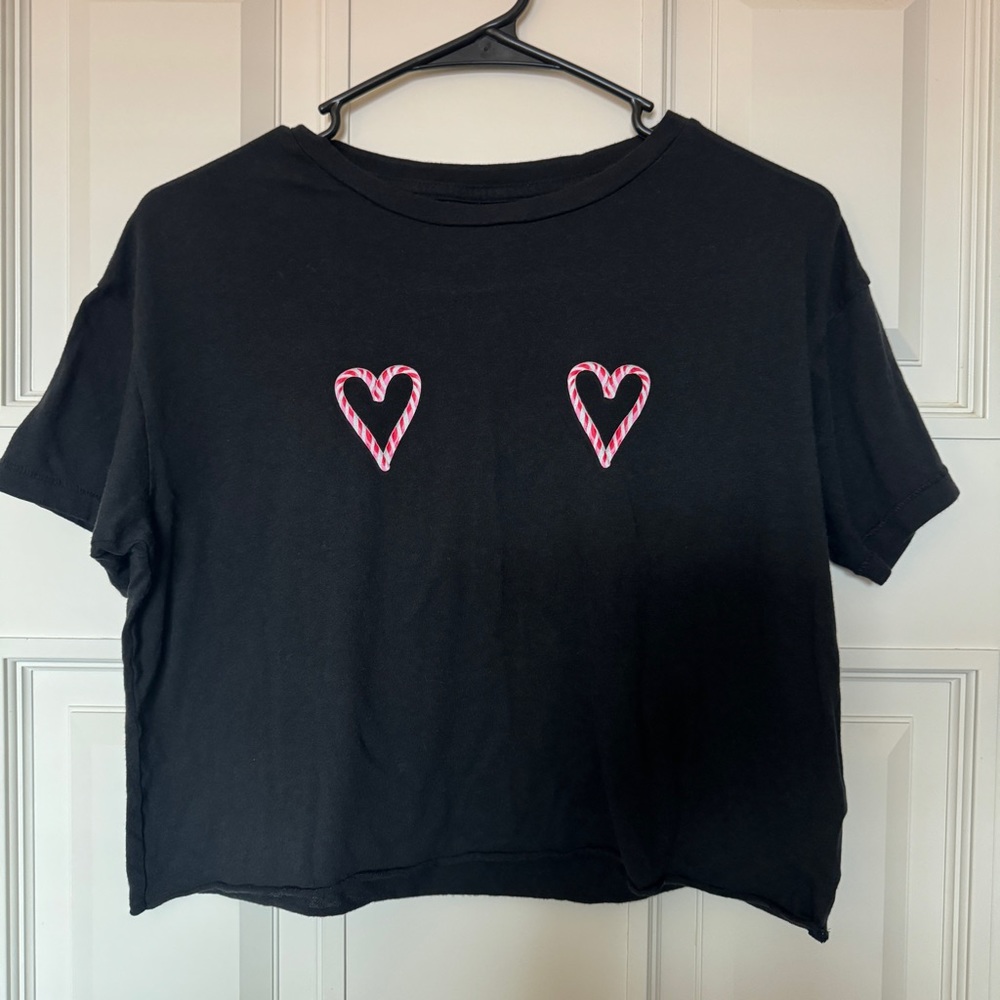 🤩2for$10🤩 Women’s Pink by Victoria’s Secret holiday crop top size xs.